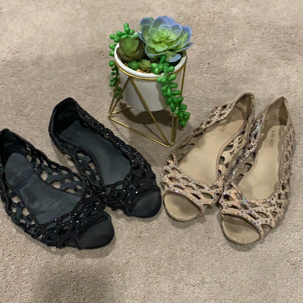 Nine West flats. 2 pairs. Size 8.